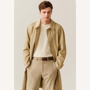 London Fog Men's Tan Trench Coat Zip Lining Vintage 42R